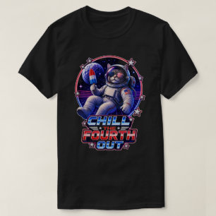 Patriotic Space Cat 4th of July T-Shirt