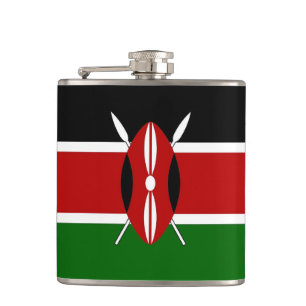 Patriotic, special flask with Flag of Kenya