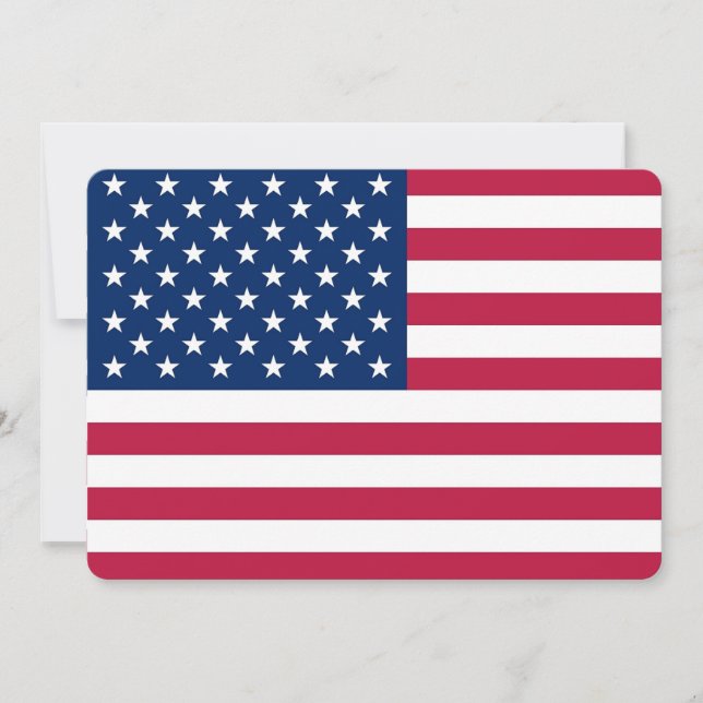 Patriotic, special invitations with Flag of USA (Front)
