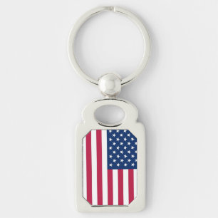 Patriotic, special keychain with Flag of USA