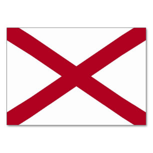 Patriotic, special table card with Flag of Alabama