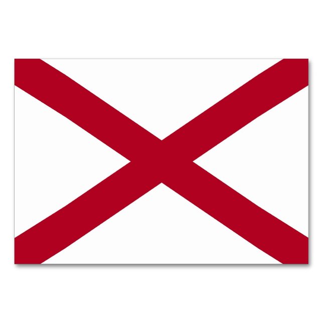 Patriotic, special table card with Flag of Alabama (Front)