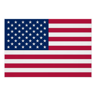 Patriotic, special wall poster with Flag of USA