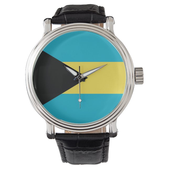 Patriotic, special watch with Flag of Bahamas (Front)