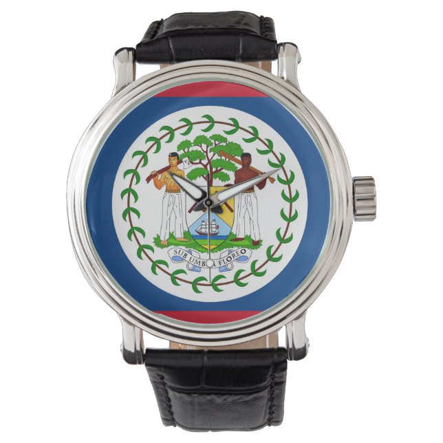 Patriotic, special watch with Flag of Belise (Front)