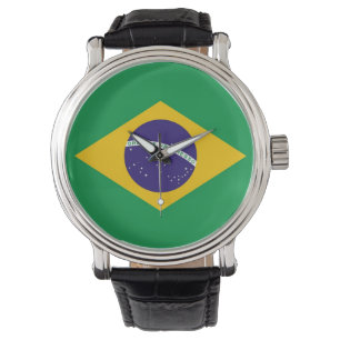 Patriotic, special watch with Flag of Brazil