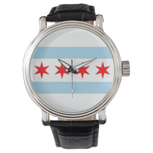 Patriotic, special watch with Flag of Chicago