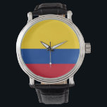 Patriotic, special watch with Flag of Colombia<br><div class="desc">Add a touch of Colombian pride to your accessories with our exclusive hand watch featuring the flag of Colombia! Crafted with meticulous attention to detail, this hand watch is more than just a functional timepiece; it’s a celebration of Colombia’s cultural identity and vibrant spirit. The elegant design prominently displays the...</div>