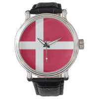Patriotic, special watch with Flag of Denmark