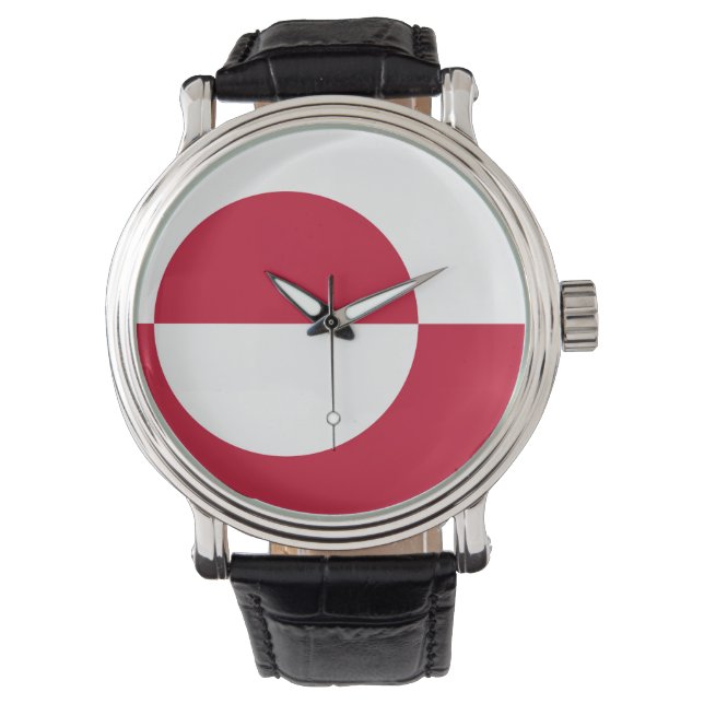 Patriotic, special watch with Flag of Greenland (Front)