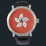 Patriotic, special watch with Flag of Hong Kong<br><div class="desc">Keep time in style with our hand watch featuring the flag of Hong Kong! This hand watch is more than just a timekeeping device; it’s a celebration of Hong Kong’s vibrant culture and rich heritage. The design prominently displays the iconic Hong Kong flag, making this watch a unique and meaningful...</div>