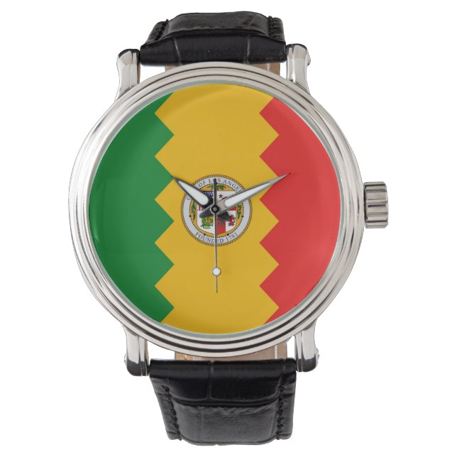 Patriotic, special watch with Flag of Los Angeles (Front)
