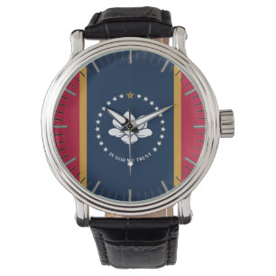 Patriotic, special watch with Flag of Mississippi