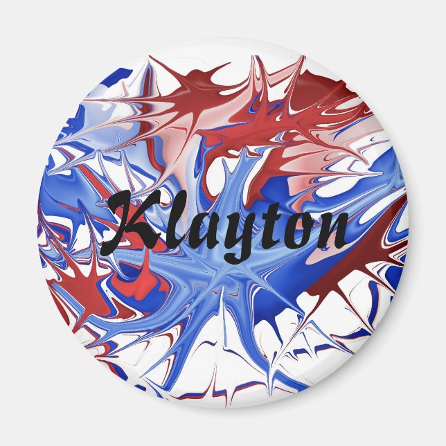 Patriotic Splatter "Name" Design Magnet (Front)