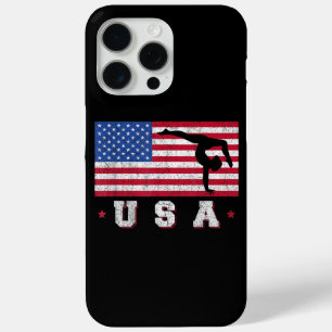 Patriotic Sports Gift American USA Flag Girls Gymn iPhone 15 Pro Max Case