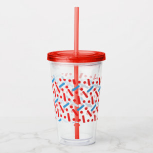 Patriotic Sprinkles Pattern Acrylic Tumbler