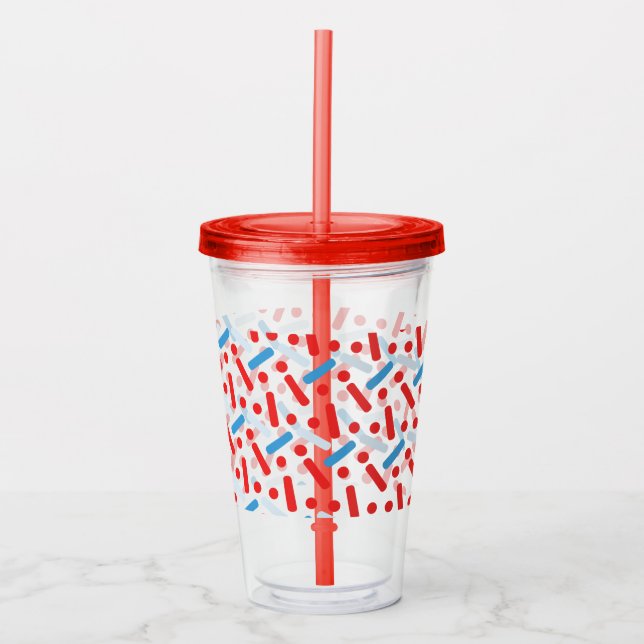 Patriotic Sprinkles Pattern Acrylic Tumbler (Front)