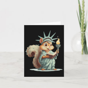Patriotic Squirrel Costume For Usa Symbolic Lovers Card