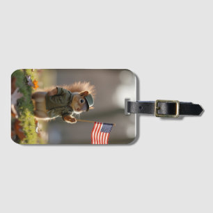 Patriotic Squirrel Luggage Tag