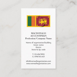 Patriotic   SRI LANKA FLAG Add   Photo Business Card