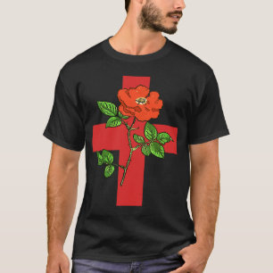 Patriotic St George Cross and English Tudor Rose T-Shirt