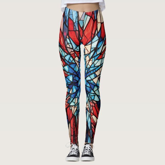 Patriotic Stained Glass Leggings (Front)