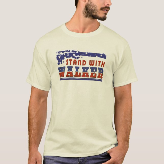Patriotic  Stand With Scott Walker T-Shirt (Front)