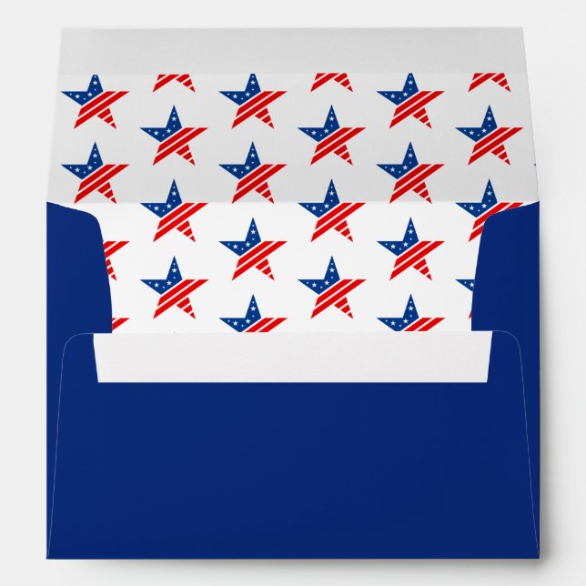 Patriotic Star Card Envelope  (Back (Bottom))