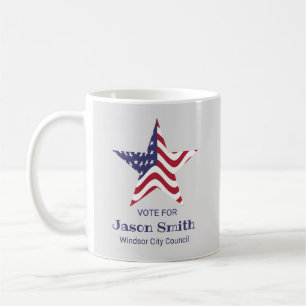 Patriotic Star Custom Coffee Mug American Flag