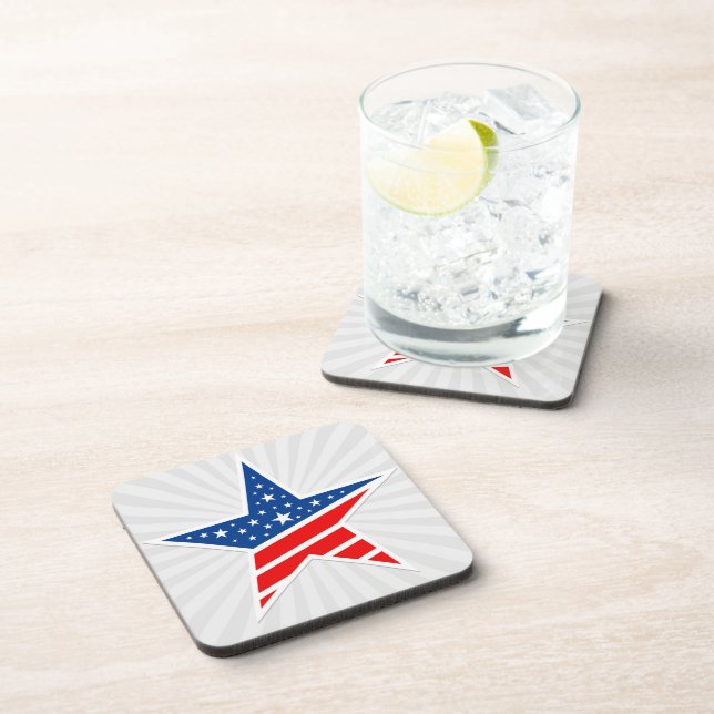 Patriotic Star Drink Coaster (Right Side)