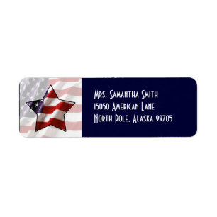 Patriotic Star Flag Address Label