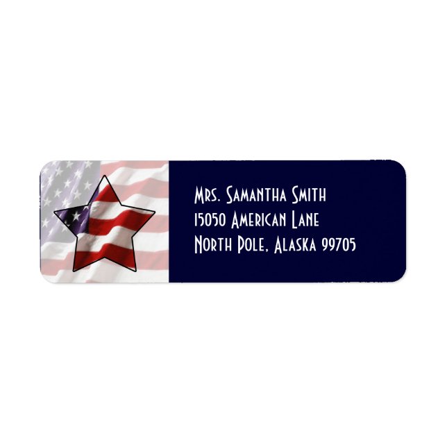 Patriotic Star Flag Address Label (Front)