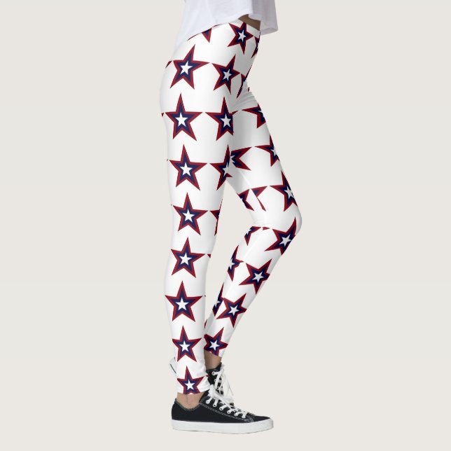 PATRIOTIC STAR LEGGINGS ,FOURTH OF JULY (Right)