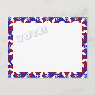 Patriotic Star Quilt VOTE! postcard