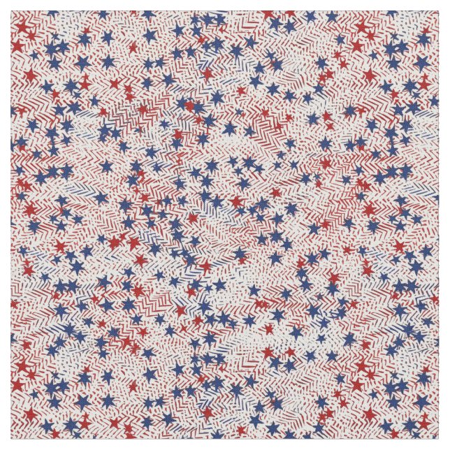 Patriotic star scatter fabric (Close Up)