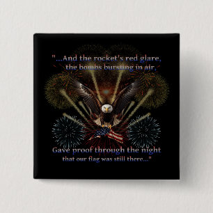 Patriotic Star-Spangled Banner Quote America 15 Cm Square Badge