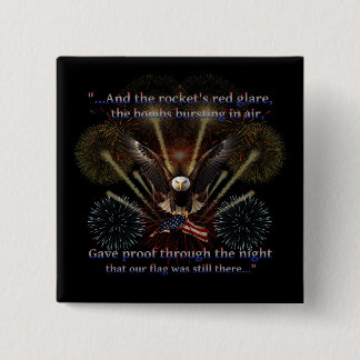 Patriotic Star-Spangled Banner Quote America 15 Cm Square Badge