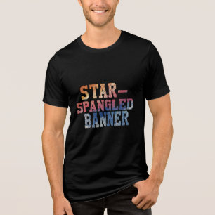 Patriotic Star-Spangled Banner T-Shirt - Bold Amer Tri-Blend Shirt
