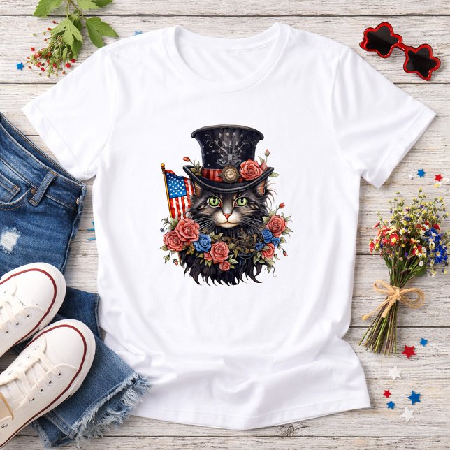 Patriotic Star Spangled Cat Tri-Blend Shirt (Creator Uploaded)
