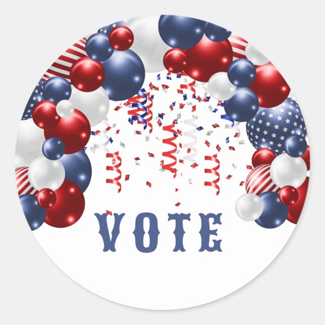 Patriotic Star Spangled Celebration Arch Classic Round Sticker (Front)