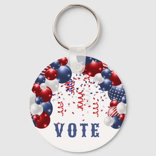 Patriotic Star Spangled Celebration Arch Key Ring (Front)
