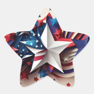 Patriotic Star Star Sticker