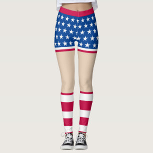 Patriotic Star-Striped Leggings for Women