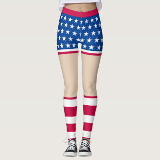 Patriotic Star-Striped Leggings for Women