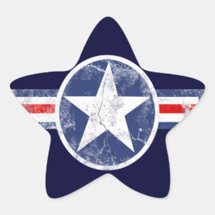 Patriotic Star Vintage Stripes Stickers