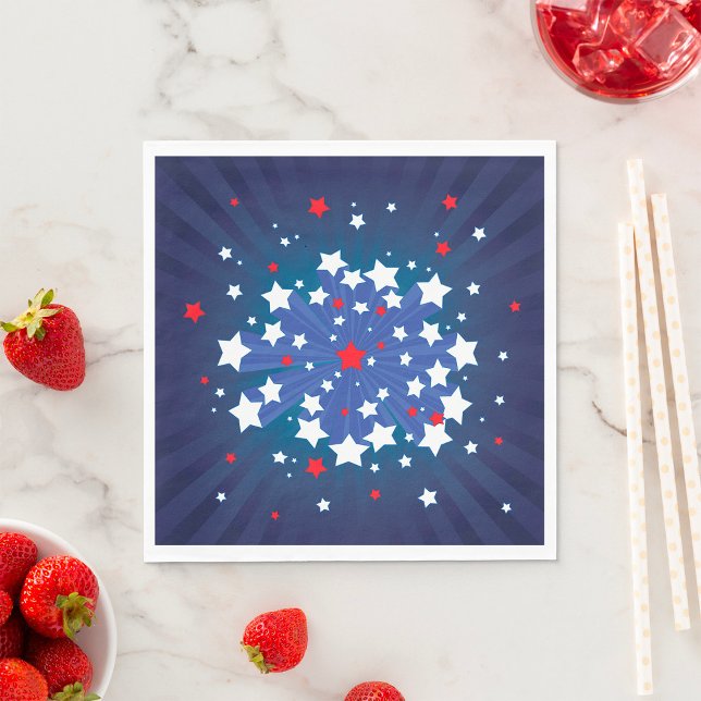 Patriotic Starburst Red White and Blue USA  Napkin (Creator Uploaded)