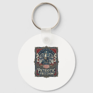Patriotic Stargazer Vector Graphic Tee Key Ring