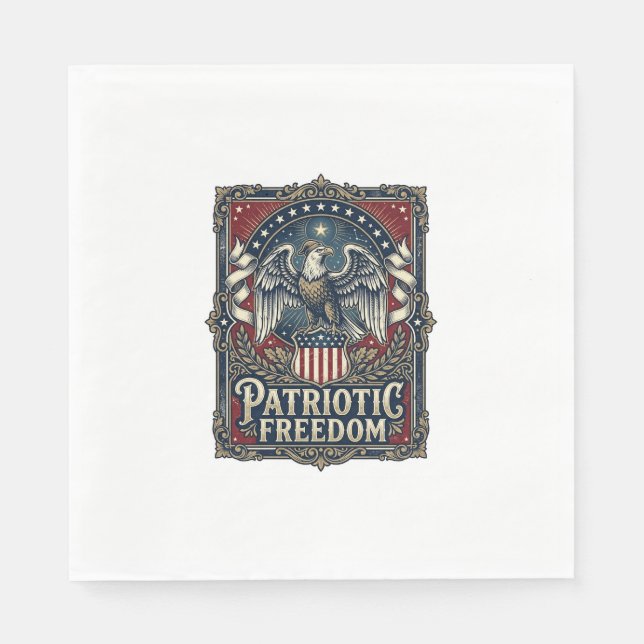 Patriotic Stargazer Vector Graphic Tee Napkin (Front)