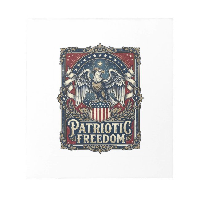 Patriotic Stargazer Vector Graphic Tee Notepad (Front)