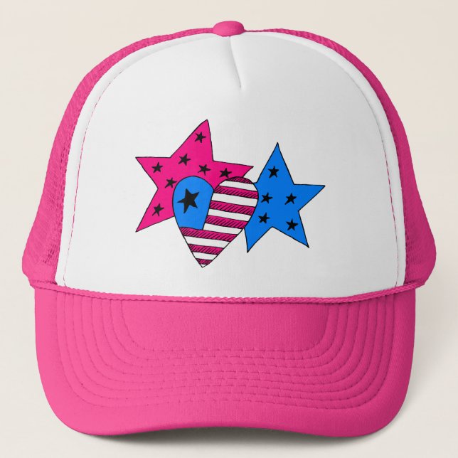 Patriotic Stars and Heart Hat (Front)